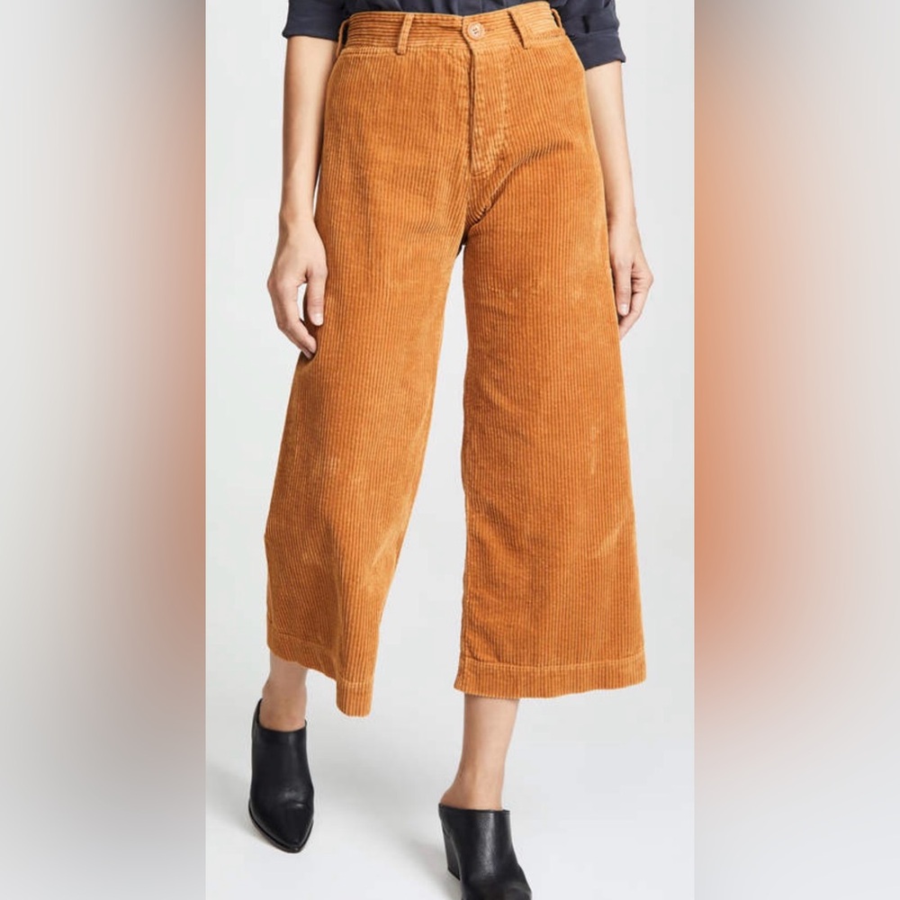EMERSON THORPE Ryan Corduroy High Waisted Pants In Tobacco